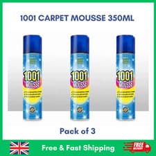 Image of 1001 Mousse Carpet Cleaner 350ml Cleaning Foam with Fresh Scent Pack of 3