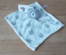Image of Primark Bear Comforter White Grey Plush Soft Teddy Baby Toy Blankie Doudou BNWT