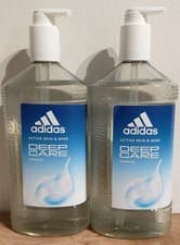 Image of 2x 750ml ADIDAS Active Skin & Mind Deep Care Shower Gel LARGE bottles Made in UK