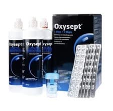 Image of Oxysept 1 Step Contact Lens Solution 900ml 3 Month Pack Hydrogen Peroxide + Tabs