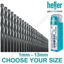 Image of 10 PACK Heller HSS R Twist Drill Bit Set Metal Wood Plastic ALL SIZES 1mm - 13mm