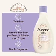 Image of Aveeno Baby Calming Comfort Bedtime Bath and Wash (1 x 250ml), Tear-Free