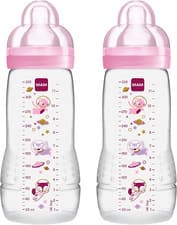 Image of MAM Easy Active Bottles | 2 Pack (2 x 330ml) | Fast Flow MAM Teats Size 3 | Baby