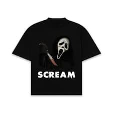 Image of Ghost Face Scream T-Shirt Halloween Horror Slasher Spooky Villain Tee Top