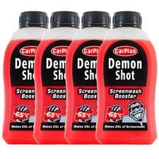 Image of CarPlan Demon Shot 500ml Screenwash Booster Cherry Scent Winter Protection x4