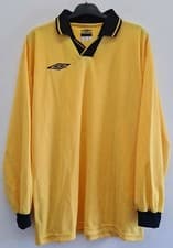 Image of UMBRO MENS CLASSIC JERSEY LONG SLEEVED, AMBER/BLACK SIZE LARGE 41/43" *D25