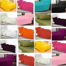 Image of FLAT SHEET New Luxury Plain Dyed FLAT SHEET Polycotton Single Double King S King