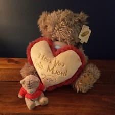 Image of Me To You Bear with Heart "I Love You This Much" plus mini bear