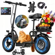 Image of Foldable Electric Scooter 48V 15Ah 45km 14 in Off Road E-Scooter with Seat+ Box