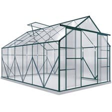 Image of Outsunny 8x12ft Polycarbonate Walk-in Greenhouse Outdoor w/ Double Sliding Door