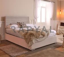 Image of GENEVA OTTOMAN STORAGE BED PANEL PLUSH VELVET UPHOLSTERED BED FRAME
