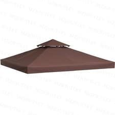 Image of 3x3M Garden Gazebo Top Cover Roof 2 Tier Canopy Tent Replacement Fabric Pavilion