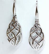 Image of LINKS OF LONDON Earrings Woven Sterling Silver Hook Back Dangle RRP195