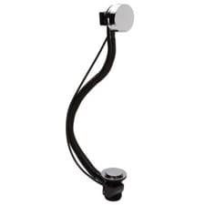 Image of Bath Waste Overflow Chrome Sprung Pipe Pop Up Click Clack Easy Clean Heavy Duty