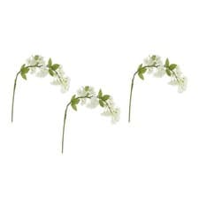 Image of Weeping Artificial Cherry Blossom Flower Branch 3 Pack 78cm White