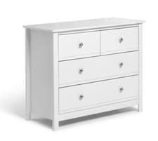 Image of Brooklyn 2+2 Chest of Drawers - White | Modern Bedroom Storage Cabinet Furniture