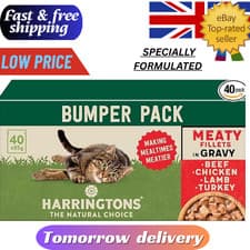 Image of Cat Food Harringtons Complete Wet Pouch Grain Free Adult Meaty in Gravy 40x85g