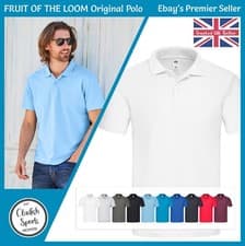 Image of Fruit of the Loom Original Pique Polo Shirt - New Plain Blank SS229 / S - 3XL