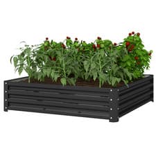 Image of Raised Garden Bed Gardner Frame Outdoor Planter Kit Flower Vegetables Grey