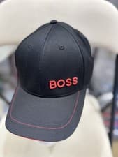 Image of Hugo Boss Adult Unisex Black Baseball Cap One Size Adjustable New with Tags