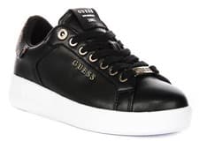 Image of Guess 4G Peony Logo Low Top Womens Trainer Black UK 3 - 8