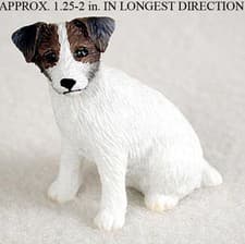 Image of Jack Russell Terrier Mini Hand Painted Figurine Brwn/Wht Rough