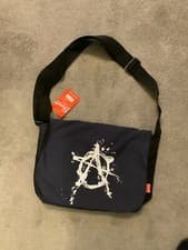 Image of One OK Rock Bravado Cross Body Bag Navy Blue Canvas Unisex BNWT uk only.