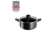 Image of Tefal Titanium Force Stew Pot 24cm with Lid Non Stick Dishwasher Safe Black