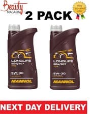 Image of 2 X MANNOL 7715 1L Longlife 5W-30 Engine Oil 504/507 C3 Universal Synthetic MA