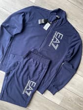 Image of EMPORIO ARMANI EA7 MEN'S NAVY BLUE ZIP TRACKSUIT SET 7VPV55 - XXL - NEW TAGS