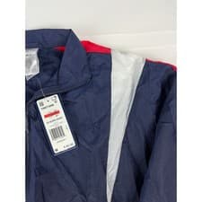 Image of Reebok BV Woven Jacket Womens Medium Full Zip Navy Blue Red White