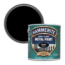 Image of Hammerite Direct To Rust Metal Paint Satin Black 750ml