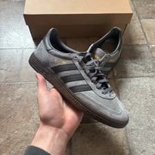 Image of Adidas Originals Handball Spezial Grey and Black Size 7.5 Trainers JD8780