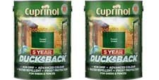 Image of Cuprinol 5 Year Ducksback Shed & Fence Treatment Forest Green 5L Pack of 2