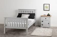 Image of Monaco - Grey Wood bed frame Single 3ft