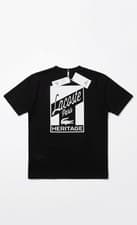 Image of Lacoste T-Shirt Men 2XL Black White Graphic Print Cotton Jersey Short Sleeve NWT