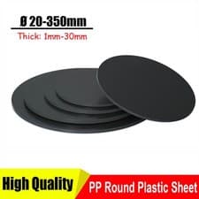 Image of Black PP Round Plastic Sheet Cover Plate Hard Plastic Disc 20-350mm Thick 1-30mm