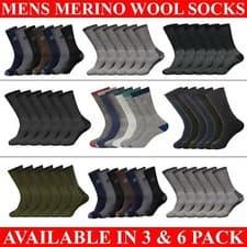 Image of Mens Merino Wool Socks Heavy Duty Thermal Outdoor Winter Work Hiking Boot Sock