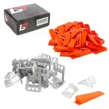 Image of 1300-Piece Tile Leveling System Set 1000x Wedges 3mm + 300x Spacers