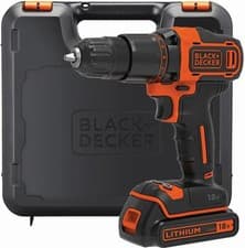 Image of BLACK+DECKER 18V Cordless 1.5Ah Hammer Drill Kit Box BCD700S1KQ-GB