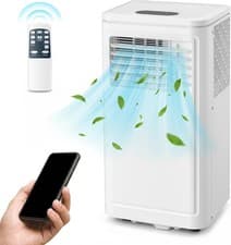 Image of Portable Air Conditioner 9000 BTU 4-in-1 with WiFi & Bluetooth 24h Timer White