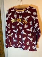 Image of HARRY POTTER Ladies Pajama Set WIZARDING WORLD Soft Plush Hedwig Pjs SMALL 4/6
