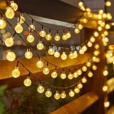 Image of SOLAR POWERED String Lights LED Retro Bulb Garden Outdoor Fairy Ball Hangin Lamp