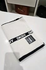 Image of DKNY Hand Towel White Black Logo 100 Cotton Brand New