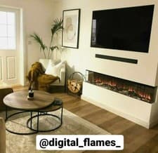 Image of 50 60 72 INCH HD+ PANORAMIC MEDIA WALL ELECTRIC FIRE 3 SIDED FULL GLASS NEW