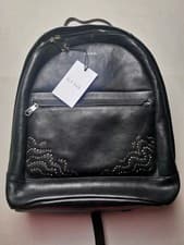 Image of Paul Smith 100% Leather Statement Rucksack With Dreamer Print (NEW) Black Studs