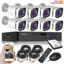 Image of Colour CCTV Camera System HD 8CH DVR With Hard Drive & MIC Outdoor Home Kit