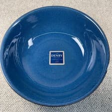 Image of Denby Boston Blue Large Pasta / Salad Bowl 30cm Stoneware New Unused VGC