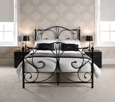 Image of Metal Bed Frame Mattress Memory Foam 4ft6 Double Bed - Black or White