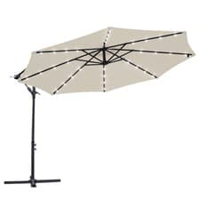 Image of 3M LED Banana Parasol Patio Sun Shade Outdoor Garden Hanging Umbrella Cantilever